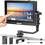 NEEWER F500 5.5 Inch Camera Field Monitor, HDR Touch Screen with 3D LUT, Waveform, Vector Scope, Full HD 1920x1080 IPS 4K HDMI Loop in/Out DSLR Video Peaking Focus Assist, Tilt Arm, Battery & Charger