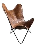 Shy Shy Brown Leather ARM Chair/Leather Butterfly Chair Home Décor/Presented by Leder_artesanía