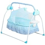 Electric Crib Cradle Newborn Cradle Swings Rocking Chair Bassinet Infant Bed Cot Crib Basket 0-18 Months Portable Crib with Music