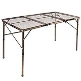 REDCAMP Folding Portable Grill Table for Camping, Lightweight Aluminum Metal Grill Stand Table for Outside Cooking Outdoor BBQ RV Picnic, Easy to Assemble with Adjustable Heights Legs, Silver 36'x24'