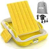 Airefina Inflatable Toddler Travel Bed, Portable Toddler Air Mattress with Electric Pump, Inflate in 1 Min, Kids Air Bed with Safety Bumpers for Home Travel Camping Use, Children Blow Up Mattress
