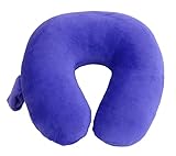 Wolf Essentials Kids Cozy Soft Microfiber Neck Pillow, Compact, Perfect for Plane or Car Travel, Purple