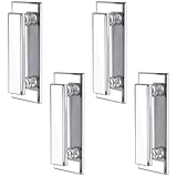Door Pull Handle Adhesive Self Stick Acrylic Drawer Pulls Mirrored Beveled Knob large Clear Instant Handle stick on knobs for Cabinet Wardrobe Windows Drawer Dresser Sliding Door (4 Pcs, 5 x 2 Inch)