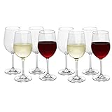 Unbreakable Stemmed Wine Glasses, 12oz (Set of 8)- 100% Tritan - Shatterproof, Reusable, Dishwasher Safe Drink Glassware - Indoor Outdoor Drinkware - Great Housewarming, Wedding & Mother's Day Gift