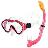 Mask and Snorkel Set Snorkeling Gear for Adult Kids Goggles and Snorkel Set Dry Snorkel Mask Scuba Diving Swimming Pool Training Equipment with Carrying Bag for Kids Youth Junior Men Womens