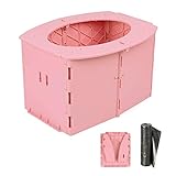 ymmsuuie Travel Potty for Kids, Reusable Portable Folding Potty for Toddler, Travel Foldable Toilet for Travel Outdoor Camping, Toddler Potty Seat for Baby Potty Training (Pink)