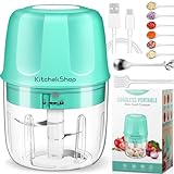 Electric Garlic Chopper - Portable 250ML Mini Veggie Food Chopper Processor with Stainless Steel Blade, Rechargeable Cordless Vegetable Onion Chopper for Nuts Chili Onion Meat Spices - BPA Free