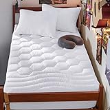 Bedsure Twin XL Mattress Pad - Soft Mattress Cover for College Dorm, Extra Long Twin Quilted Fitted Mattress Protector with 8-21' Deep Pocket, Breathable Fluffy Pillow Top, White, 39x80 Inches