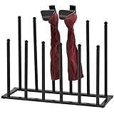 MyGift Modern Black Metal Boot Rack for Tall Boots Storage, Free Standing Entryway Shoe Rack Walk-In-Closet Boot Organizer with 12 Long Posts, Holds 6 Pair