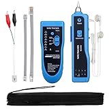 MOOCCI Cable Tracer Ethernet Network Cable Tester RJ45 RJ11 - Wire Toner Tracker CAT5 CAT6 Continuity Tester - Tone Generator and Probe Kit Telephone Line Circuit Finder Locator Detector Tool - Blue