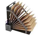 KLJKPA Metal Clipboard Holder, Clipboard Organizer with Pen Holder, Stand Clipboards Storage Rack for Classroom, Office, Black