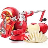 Apple Peeler Corer, 3 In 1 Apple Peeler Slicer Corer with Powerful Suction Base and Stainless Steel Blades for Apples Pears and More