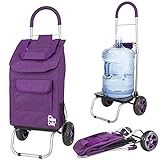dbest products Trolley Dolly Shopping Grocery Foldable Cart, Mauve