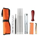 BENEGO Universal Chainsaw Field Sharpening Kit, Chainsaw Chain Sharpener with 5/32' (4 mm) 3/16' (4.8 mm) 13/64'(5.2 mm) & 7/32' (5.5 mm) Round Files, Flat File, Handle, Filing Guide & Pouch
