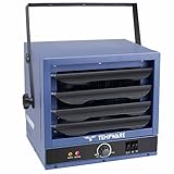 TEMPWARE Electric Garage Heater, 5000-Watt Ceiling Mount Shop Heater with 3 Heat Levels, 240-Volt Hardwired Fan-Forced Industrial Ideal for Workshop Blue