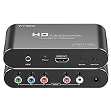 Component to HDMI Converter Upscaler, YPbPr to HDMI Converter Upscaler Support 1080P for Wii, PS2, PS3, Xbox 360, Blu ray Player, DVD and More
