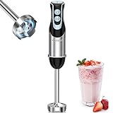 FRESKO Immersion Blender 500 Watt 12 Speed & Turbo Mode, 304 Stainless Steel Blades Hand Blender Perfect for Smoothies, Puree, Baby Food & Soup (HB3301)