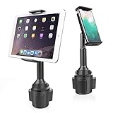 APPS2Car Tablet Holder for Car, Cup Holder Tablet Mount for Truck, iPad Cup Holder Car Mount Height Adjustable iPad Holder for Car fit for 4.3'-11' Cell Phone iPhone iPad Pro Air Mini Galaxy Tab