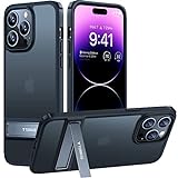 TORRAS iPhone 14 Pro Max Case with Stand [10 Ft Military Drop Protection] [3 Stand Ways Built-in Kickstand] Shockproof Slim Translucent Matte iPhone 14 Pro Max Phone Cases 6.7 '' 2023, Black