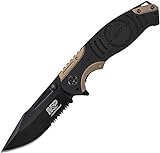 Smith & Wesson M&P SWMP13BS 8.2in High Carbon S.S. Folding Knife with 3.5in Serrated Clip Point Blade and Aluminum Handle for Tactical, Survival and EDC