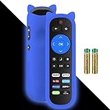 Replacement Remote for Roku Players and Roku TVs, for Roku Box, Roku 1 2 3 4, Roku Express/+, Roku Premiere/+, Roku Ultra and TCL Hisense Onn Element Sharp Roku TV with Blue Glow Case and Battery…