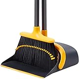 Broom and Dustpan Set, Broom and Dustpan Set for Home, Dustpan with 52' Long Handle Broom Combo Set, Standing Dustpan and Broom Set for Home Kitchen Room Office Lobby Floor Cleaning
