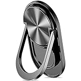 COOLQO Detachable Phone Ring Holder Stand, 360 Degree Rotation Cell Phone Finger Grip Kickstand for Magnetic Car Mount, Light Metal, Non Slip Texture, Compatible with iPhone Samsung Smartphones