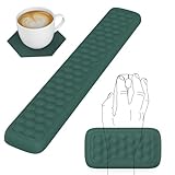 iCasso Ergonomic Keyboard Wrist Rest Pad, Soft Memory Foam with Wrist Support for Easy Typing and Pain Relief, Non-Slip Keyboard Pad for Computer, Laptop, Home&Office (Dark Green)