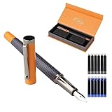 GC QUILL Fountain Pen Set – Fine Nib with 12 Ink Cartridges and Ink Refill Converter, Pen Gift Set for Writing Journaling Calligraphy– MU-12