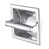 Top Taste Chrome Recessed Toilet Paper Holder Wall Toilet Paper Holder，Recessed Tissue Roll Dispenser for Bathroom- Recessed Toilet Tissue Holder Includes Rear Mounting Brack