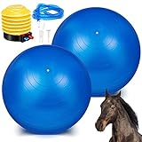 2 Pcs 25 Inch Horse Ball for Play Large Horse Ball Big Herding Ball for Horse Anti Burst Horse Soccer Ball Giant Horse Play Ball Toys for Horses to Play with, Pump Included (Dark Blue, 25 Inch)