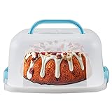 DIIRPPR 2 in1 Square Cupcake Carrier and Cake Keeper with Lid, Christmas Party Container with Cupcake Carrier Holder Trays Holds Up to 12 Cupcakes or 1 10' Cake, Dishwasher Safe (Blue)