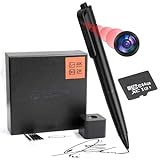 WatchfulVision 64GB Hidden Pen Camera, 4K HD Video Pen Camcorder, Small Nanny Cam Pocket Cam, Spy Camera Pen and Picture Taking for Business, Meeting, Learning, Security (Elegant Black)
