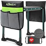 Garden Kneeler and Seat Heavy Duty, Foldable Gardening Stool - 2024 Upgraded Widened to 10' Stable Wear-resistant Prevent Knee and Back Pain, Beautiful Logo high-end 2 Large Tool Bags Gift for Women
