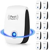 Upgraded Ultrasonic Pest Repeller 10 Packs Electronic Mouse Repellent Ultrasonic Plug in Rodent Repellent Indoor Sonic Electronic Plug in Pest Controlfor Insect,AntBugs,Mosquito,Rat,Spide,Cockroach