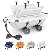 CUDDY Crawler Cooler with Wheels – 40 QT Amphibious Floating Cooler and Dry Storage Vessel - White