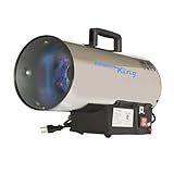 Flame King 60,000 BTU Portable Propane Forced Air Heater Outdoor Great for Jobsite, Construction, Garage, Patio, Stainless Steel