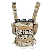 Roseboon Tactical Vest Outdoor Chest Rig Ultra-Light Breathable Combat Training Vest Adjustable for Adult Modular Paintball Vest Micro Chest Rig Tactical Vest for Men