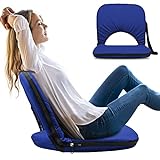Stadium Seats Cushion for Bleachers with Strong Back Support, Folding Bleacher Seat with 20In Wide Cushion, 4LBS Lightweight, 6 Reclining Positions, Multifunctional Floor Chair for Indoor or Outdoor