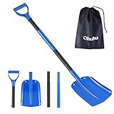 Heavy-Duty Retractable Gardening Shovel, Ohuhu Transfer Shovel with 47-Inch Long Durable Handle and Blade, 5 Adjustable Length Metal Shovels for Construction Landscaping and Snow Removal