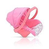 KOOKAMUNGA KIDS Baby Doll Car Seat & Carrier | Adjustable Canopy | Movable Handle | Safety Harness & Adjustable Straps | Soft Padded Headrest | Car Seat Converts Into a Carrier (Pink Unicorn Pattern)