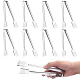 8 Pack Serving Tongs by Tcoin, 7 Inch Functional Small Tongs for Serving Food for Parties and Holiday Get-togethers, Food Tongs Buffet Tongs Appetizer Tongs Kitchen Tongs,Versatile and Durable