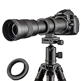 JINTU 420-800mm f/ 8.3 Manual Telephoto Zoom Lens + T-Mount for Canon EOS Rebel SL2 SL1 T3 T3i T4i T5 T5i T6 T6i T6s T7 T7i 4000D 6D 7D 60D 70D 77D 80D 5D II/III/IV 550D 650D SLR Camera Lenses