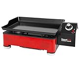 Royal Gourmet PD1202R Portable Table Top Propane Gas Grill Griddle, 12,000-BTU, for Outdoor Cooking While Camping or Tailgating, 18-Inch, Red, 1-Burner Grill