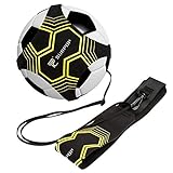 Soccer/Volleyball/Rugby Trainer, Football Kick Throw Solo Practice Training Aid Control Skills Adjustable Waist Belt for Kids Adults (Black)