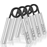 ZEAGUS Grip Strength Trainer 4 Pack,50LB-200LB Metal Hand Grip Strengthener,Non-Slip Heavy-Duty Forearm Exerciser,Hand Gripper for Muscle Building and Hand Rehabilitation Exercising