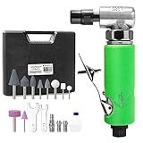 DOTOOL 1/4'' Air Die Grinder Kit 22000 RPM Right Angle Grinder 90 Degree Head Edge Series Pneumatic Rear Exhaust Quick Connector with 1/4' and 1/8' Collets for Grinding, Polishing, Cutting and More