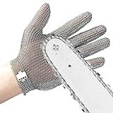 Schwer Highest Level Cut Resistant Stainless Steel Metal Mesh Chainmail Glove Butcher Glove for Meat Cutting Food Processing Knife Sharpening Oyster Shucking Kitchen Mandoline Slicing Fish Fillet（M）