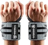 Wrist Wraps for Weightlifting (USPA, IPL, USAW & IWF Approved),18” Premium Quality Weight Lifting Wrist Support Straps for Bench Press, Bodybuilding, Strength Training and Powerlifting (Grey)