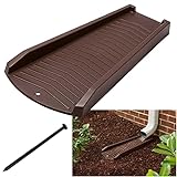 2-Pack Decorative Downspout Brown Splash Block Rain Gutter Drain Extender, 2-Pack with Stakes, (301112-2PK-STAKES)